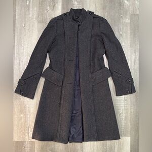 UNION Men's Charcoal Wool-Blend Long Coat - Dark Gray